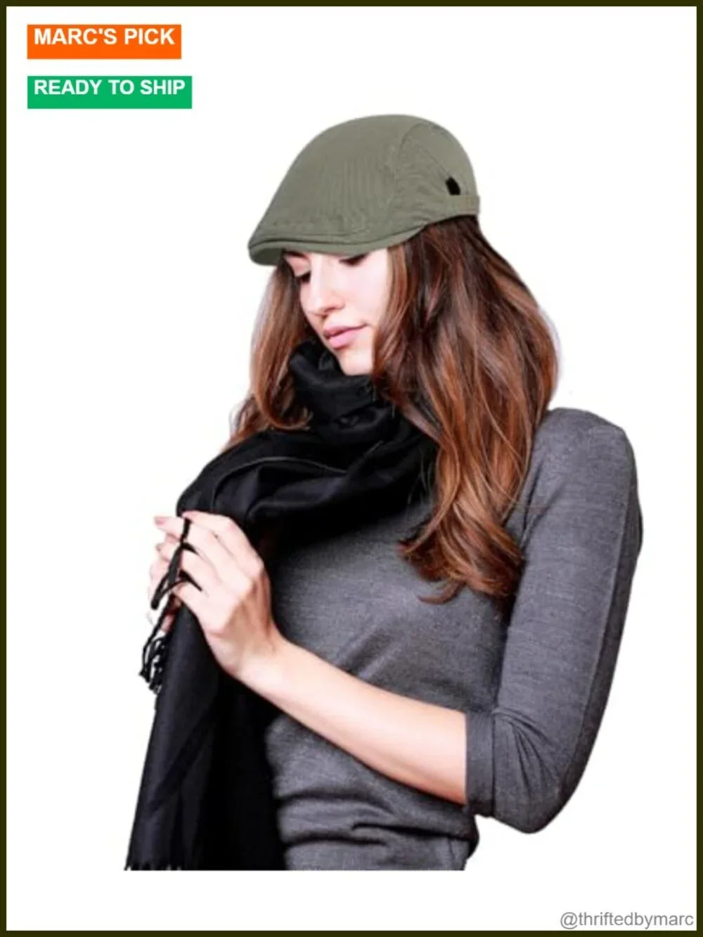 Cotton Newsboy Flat Cap for Men and Women, Adjustable Cabbie Beret Hat